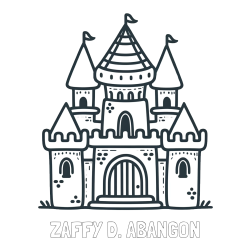 ZAFFY D. ABANGON Coloring Page and Beautiful Castle Coloring Page for Kids