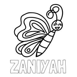 Online Created Coloring Page - ZANIYAH Coloring Page and Simple Butterfly Coloring Page