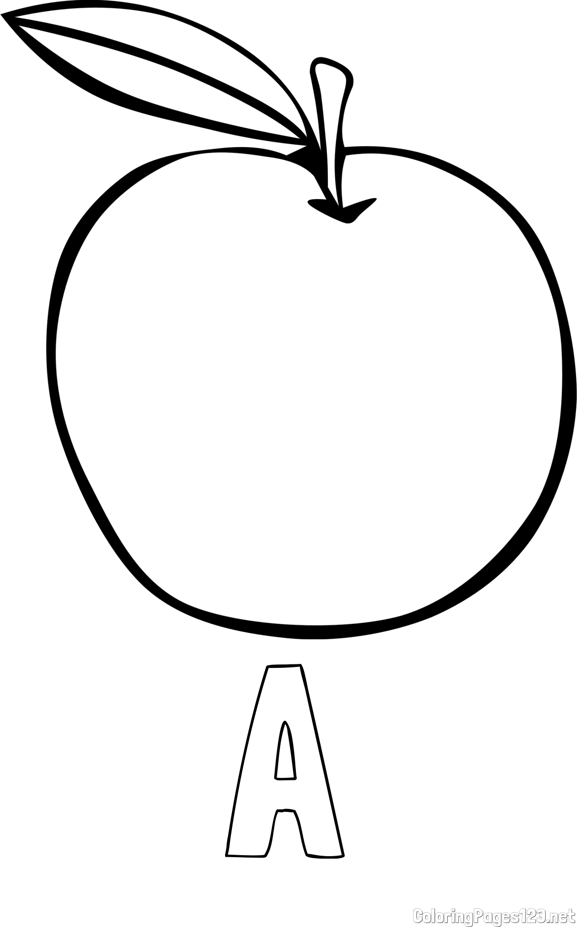 A Coloring Page and Simple Apple Coloring Page