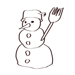 Coloring Page of a Simple Snowman