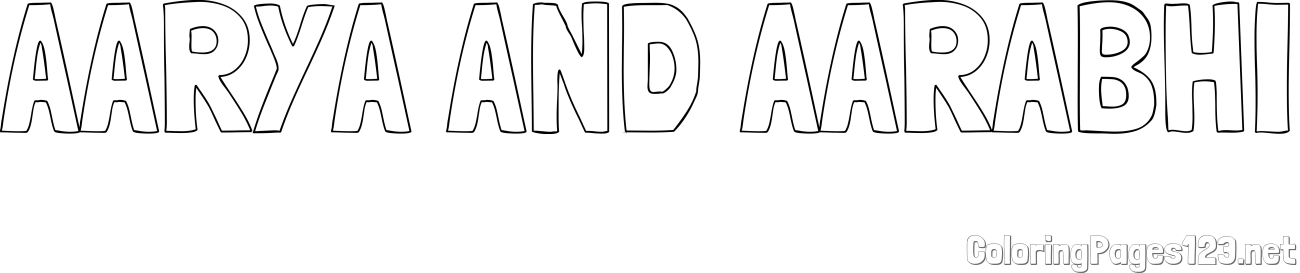 AARYA AND AARABHI Coloring Page