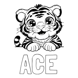 Online Created Coloring Page - ACE Coloring Page and Tiger Cub Coloring Page