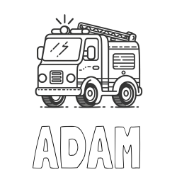 Online Created Coloring Page - ADAM Coloring Page and Easy Coloring Page of a Fire Truck