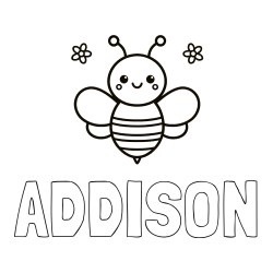 Online Created Coloring Page - ADDISON Coloring Page alongside Children's Bee Coloring Book