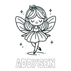 Online Created Coloring Page - ADDYSEN Coloring Page and Simple Coloring Page of a Magical Fairy