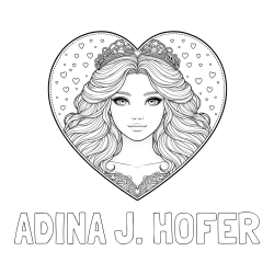 Online Created Coloring Page - ADINA J. HOFER Coloring Page and Coloring Page of a Princess in a Heart