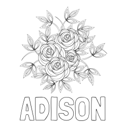 Online Created Coloring Page - ADISON Coloring Page and Rose Mandala Coloring Page