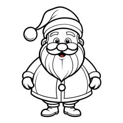Adorable Santa Claus Coloring Page for kids