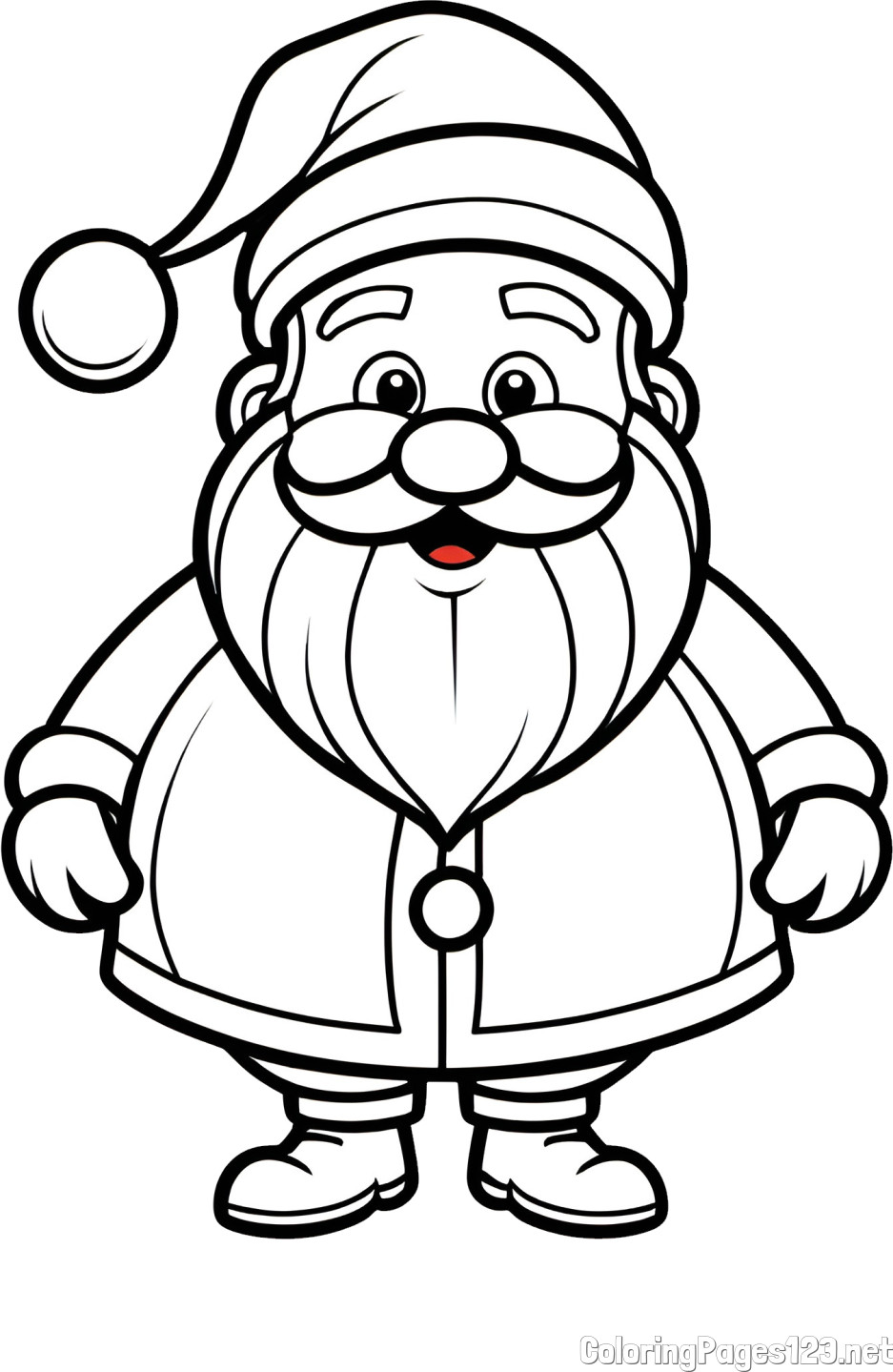 Adorable Santa Claus Coloring Page for kids