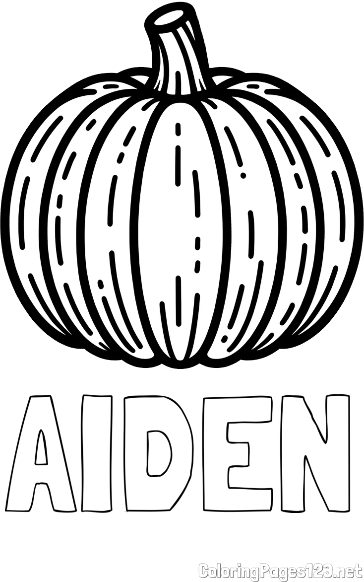 AIDEN Coloring Page and Easy Pumpkin Coloring
