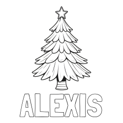 Online Created Coloring Page - ALEXIS Coloring Page and Christmas Tree with Star Coloring Page
