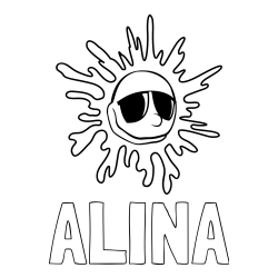 ALINA Coloring Page alongside Smiling Sun Coloring Page
