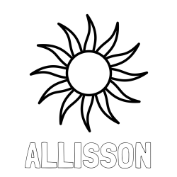 Online Created Coloring Page - ALLISSON Coloring Page and Simple Sun Coloring Page for Kids