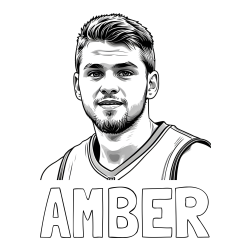 Online Created Coloring Page - AMBER Coloring Page and Basketball Player Coloring Page