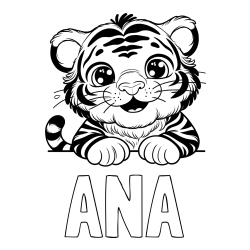 Online Created Coloring Page - ANA Coloring Page and Tiger Cub Coloring Page