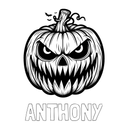 ANTHONY Coloring Page alongside Evil Pumpkin Face Coloring Page