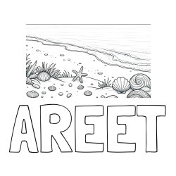 Online Created Coloring Page - AREET Coloring Page and Beautiful Seashore Coloring Page
