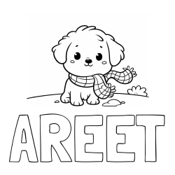 Online Created Coloring Page - AREET Coloring Page and Coloring Page of an Adorable Puppy