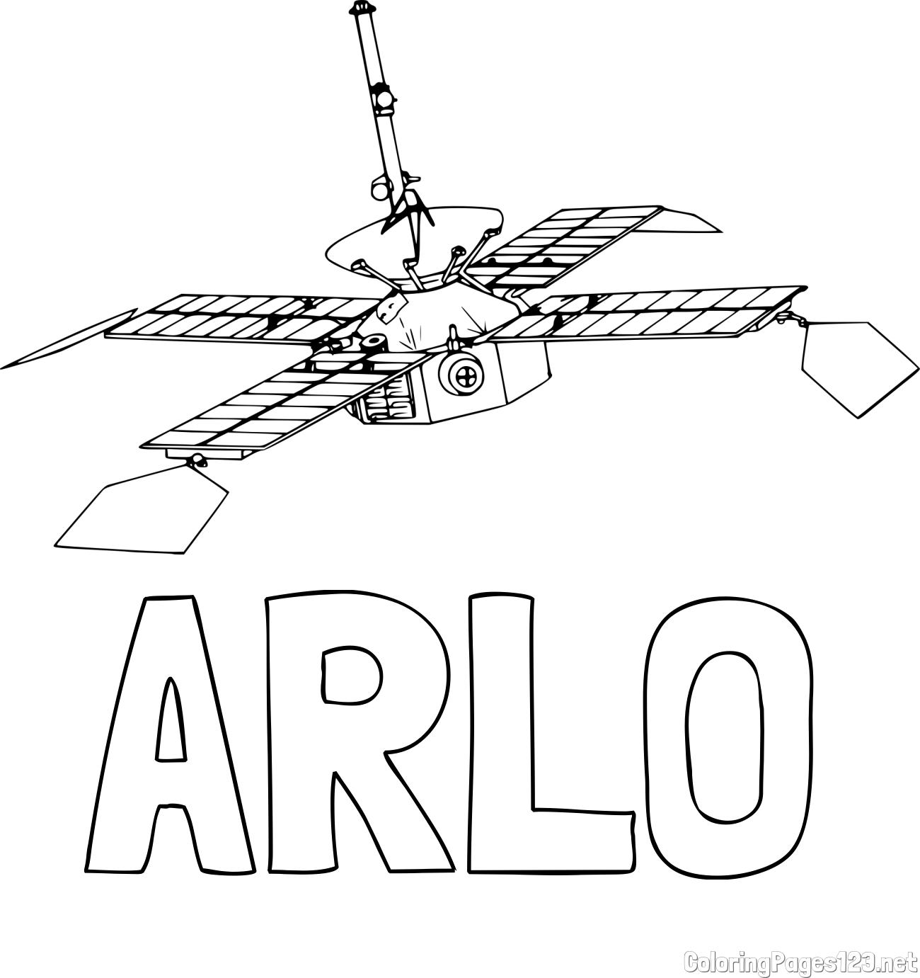 ARLO Coloring Page and NASA Space Probe Coloring Page