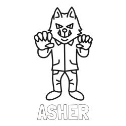 Online Created Coloring Page - ASHER Coloring Page alongside Wolf Coloring Page - From Little Red Riding Hood