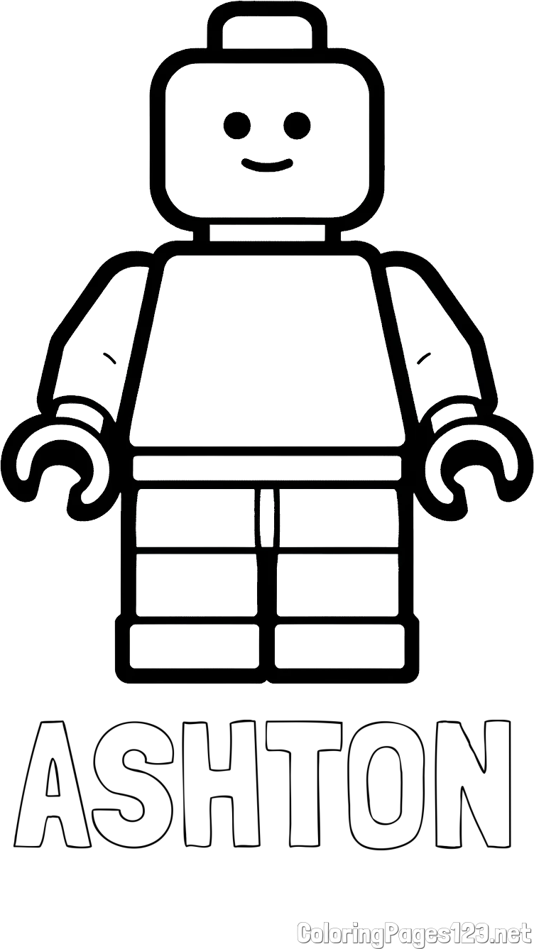 ASHTON Coloring Page and Easy LEGO Character Coloring Page