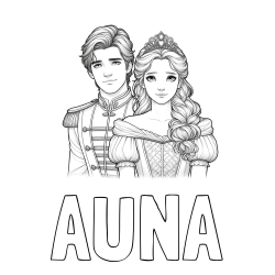 Online Created Coloring Page - AUNA Coloring Page and Coloring Page of a Prince and Princess