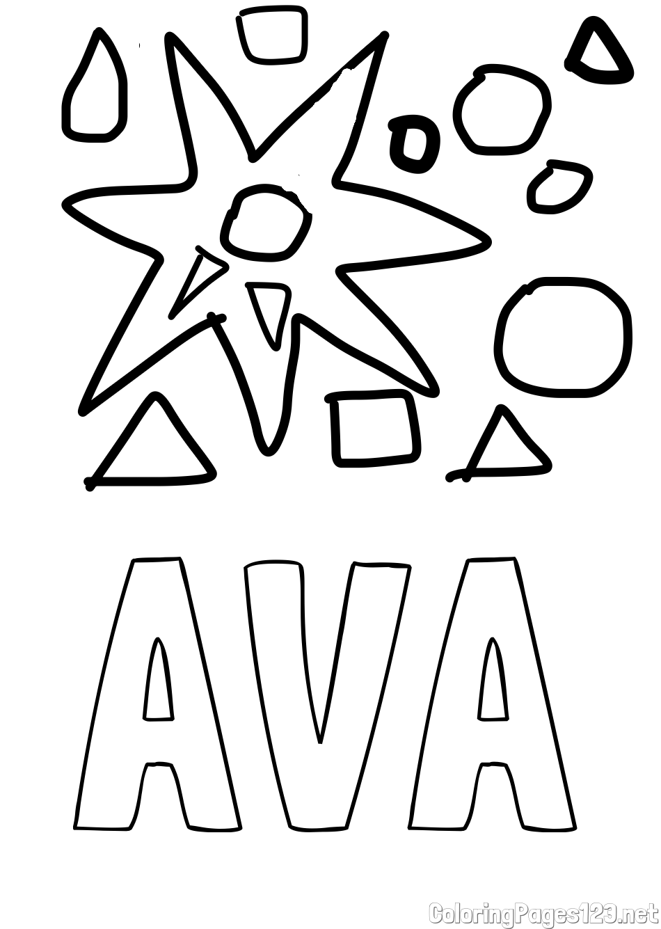 AVA Coloring Page and Shapes
