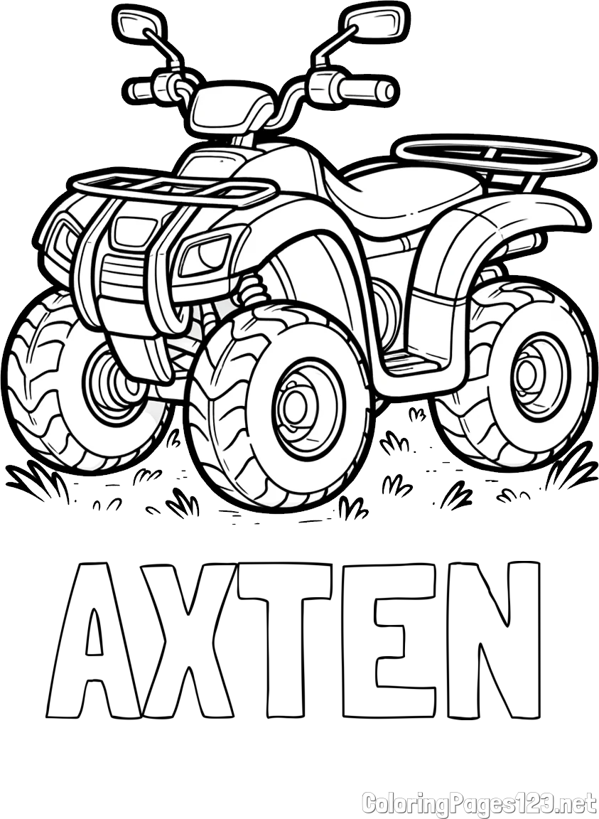 AXTEN Coloring Page and Beautiful ATV Coloring Page