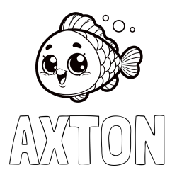 Online Created Coloring Page - AXTON Coloring Page and Coloring Page of a Smiling Fish