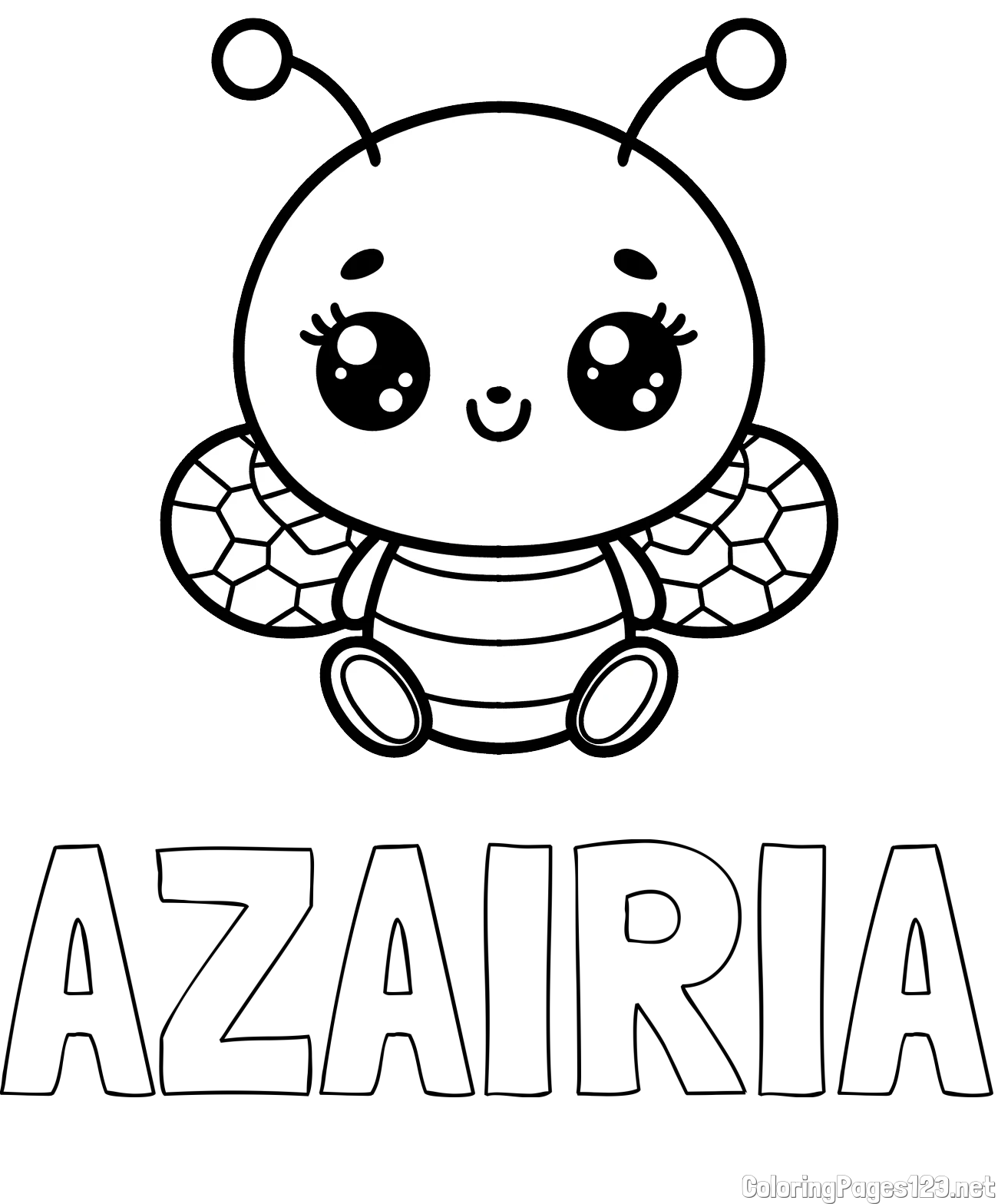 AZAIRIA Coloring Page and Children's Coloring Page of a Cute Bee