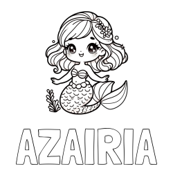Online Created Coloring Page - AZAIRIA Coloring Page and Coloring Page of a Charming Mermaid