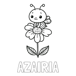 Online Created Coloring Page - AZAIRIA Coloring Page and Coloring Page of a Cute Bee on a Flower