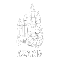 Online Created Coloring Page - AZARIA Coloring Page and Abstract Castle Coloring Page - Simple Yet Detailed