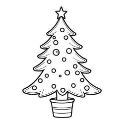 Beautiful Christmas Tree Coloring Page