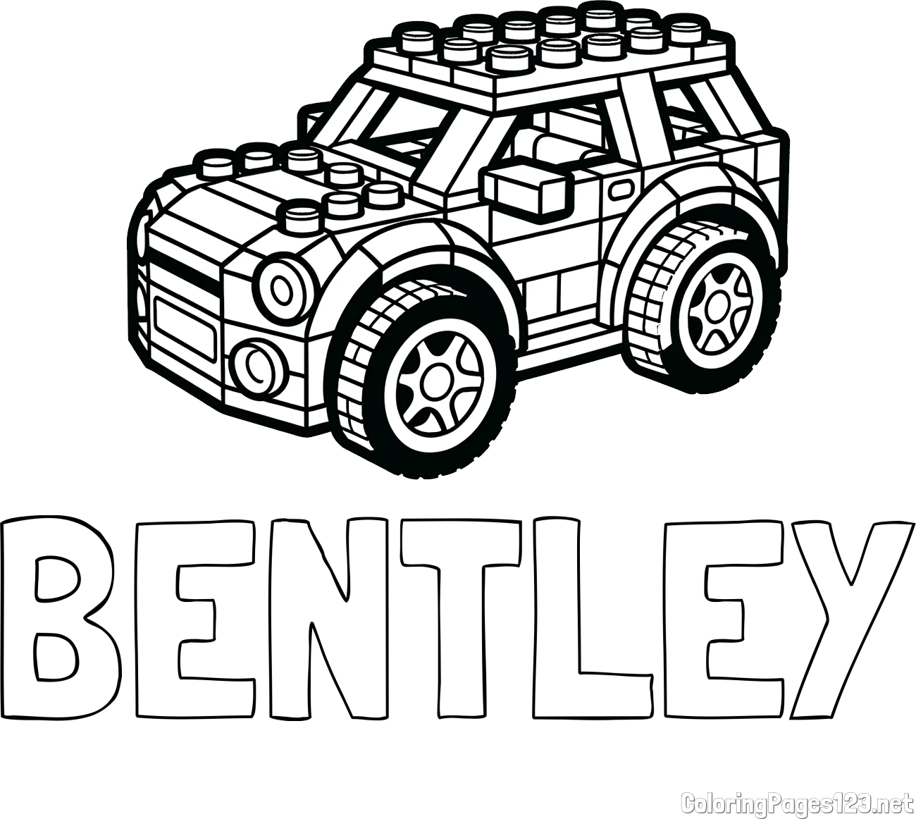 BENTLEY Coloring Page and LEGO Car Coloring Page