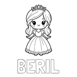 Online Created Coloring Page - BERIL Coloring Page and Coloring Page of a Cute Princess