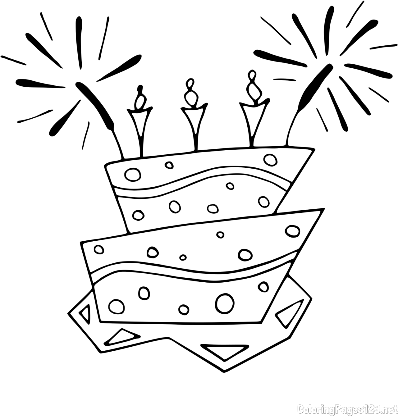 Birthday Cake Coloring Page