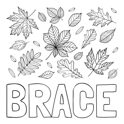 Online Created Coloring Page - BRACE Coloring Page and Autumn Leaves Coloring Page