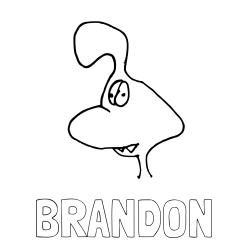 Online Created Coloring Page - BRANDON Coloring Page and Confused Alien Coloring Page for Kids