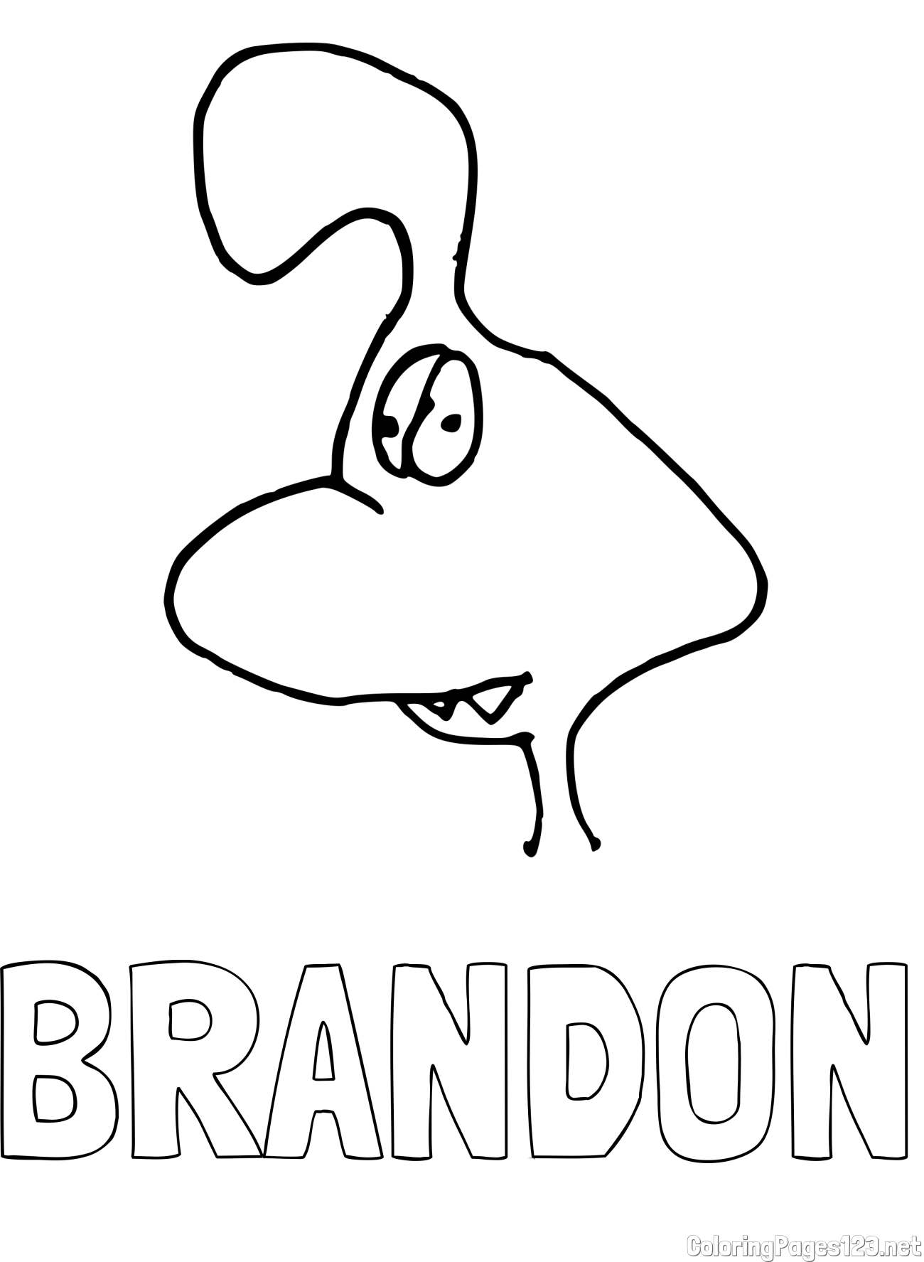 BRANDON Coloring Page and Confused Alien Coloring Page for Kids