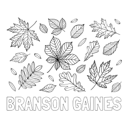 Online Created Coloring Page - BRANSON GAINES Coloring Page and Autumn Leaves Coloring Page