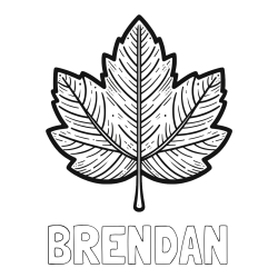 Online Created Coloring Page - BRENDAN Coloring Page and Autumn Leaf Coloring Page