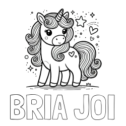 BRIA JOI Coloring Page alongside Cute Unicorn Coloring Page