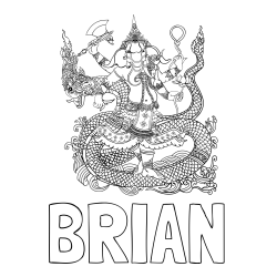 Online Created Coloring Page - BRIAN Coloring Page and Abstract Elephant and Dragon Coloring Page