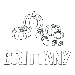 Online Created Coloring Page - BRITTANY Coloring Page and Autumn Harvest Coloring Page - Acorns and Pumpkins
