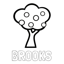 Online Created Coloring Page - BROOKS Coloring Page and Apple Tree Coloring Page