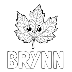 Online Created Coloring Page - BRYNN Coloring Page and Smiling Leaf Coloring Page for Kids