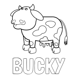 Online Created Coloring Page - BUCKY Coloring Page and Cute and Funny Cow Coloring Page
