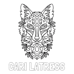 Online Created Coloring Page - CARI LATRESS Coloring Page and Wolf Mandala Coloring Page