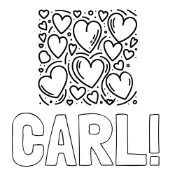 Online Created Coloring Page - CARL! Coloring Page and Free Printable Coloring Page of Hearts